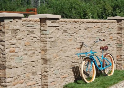 Precast concrete privacy wall with bike