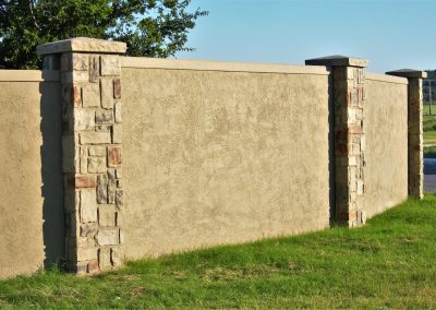 stucco design residential privacy wall