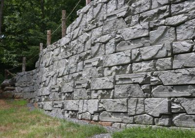 verti-crete retaining wall with stone design