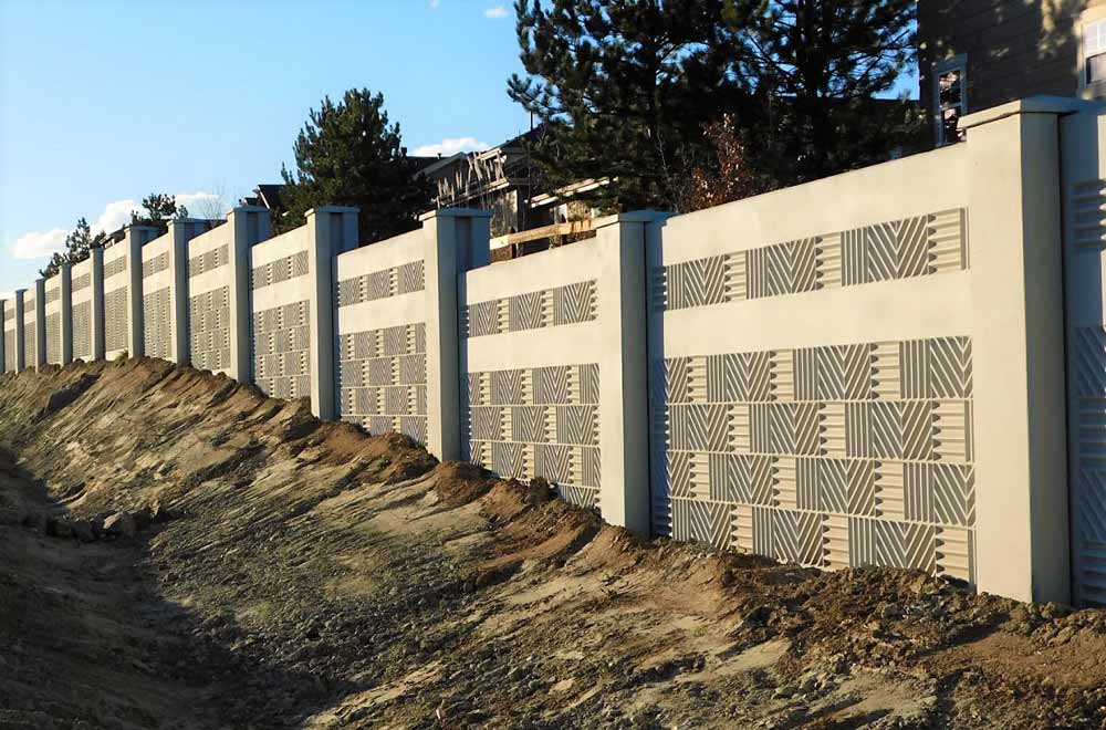 Sound protection wall checkerboard pattern